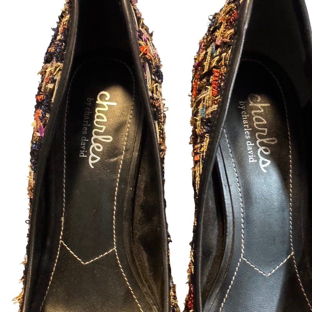 Charles by Charles David Tweed Pointed Toe Pumps Multicolor Heels Sz 7M - Picture 4 of 10